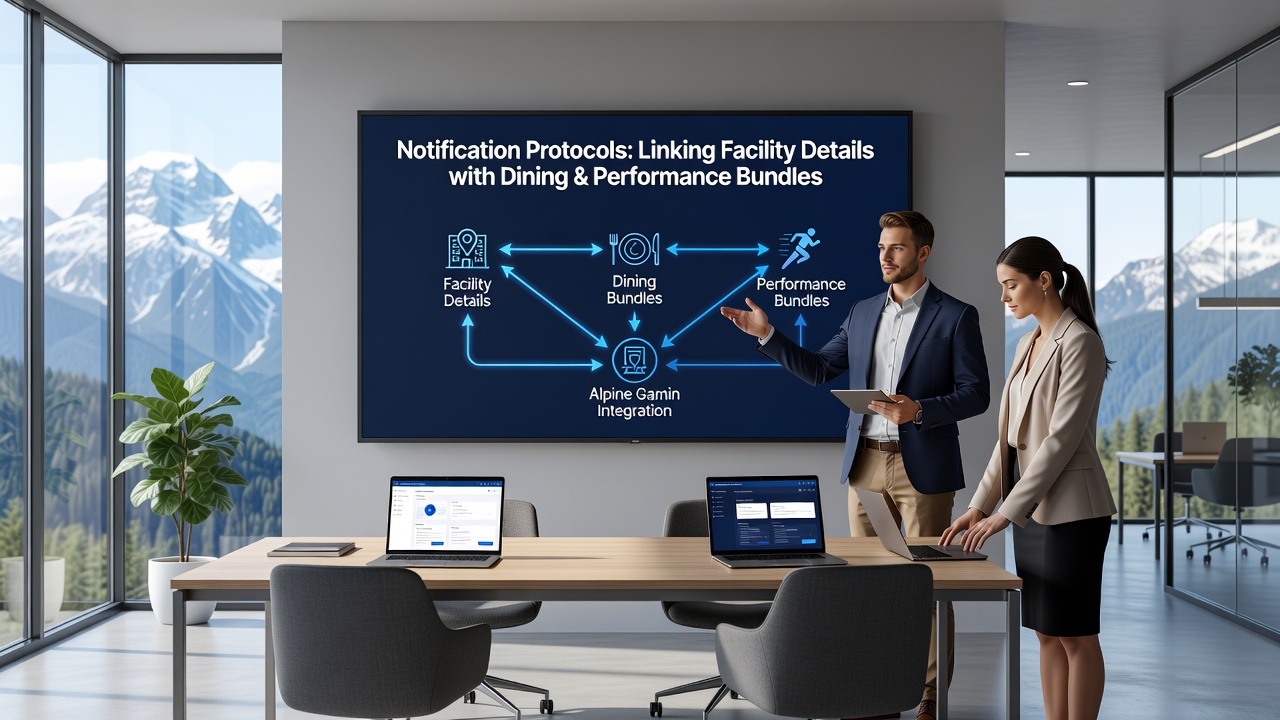 Detailed view of bundled dining and performance offers connected through facility notification protocols at an alpine casino