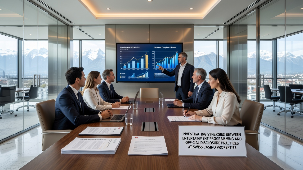 Swiss casino venue showcasing integrated entertainment spaces and regulatory notice boards