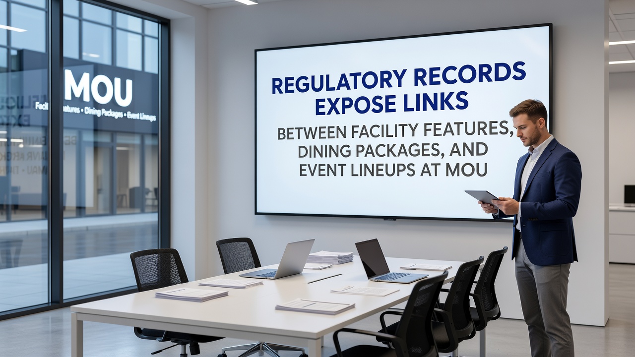 Detailed view of linked records showing how facility upgrades influence dining and event combinations